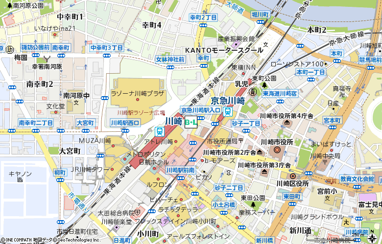 アイシティ川崎付近の地図